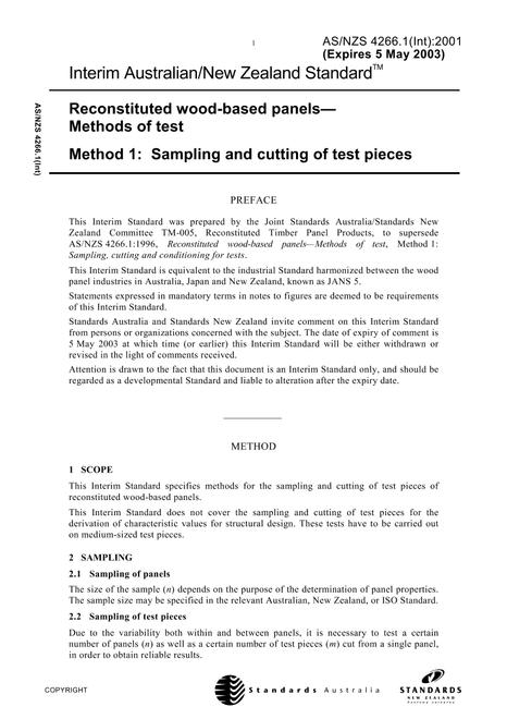 AS/NZS 4266.1(INT):2001