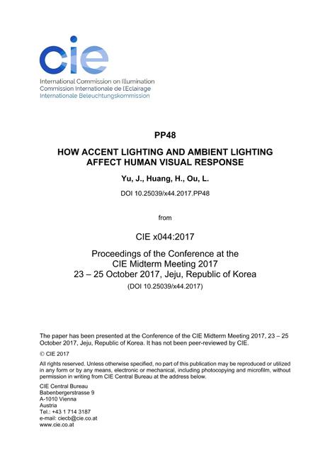 HOW ACCENT LIGHTING AND AMBIENT LIGHTING AFFECT HUMAN VISUAL RESPONSE
  (PP48, 793-799)