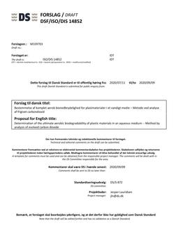 DANSK DSF/ISO/DIS 14852