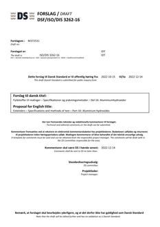 DANSK DSF/ISO/DIS 3262-16