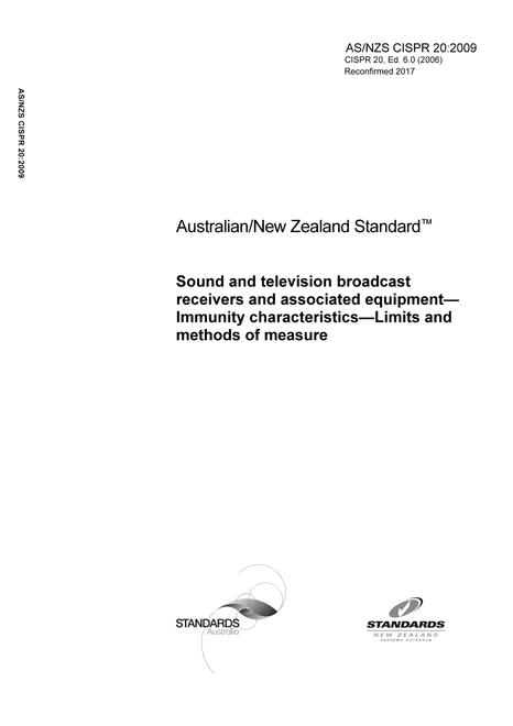AS/NZS CISPR 20:2009