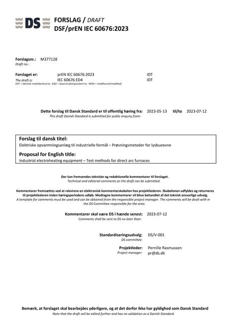 DANSK DSF/PREN IEC 60676