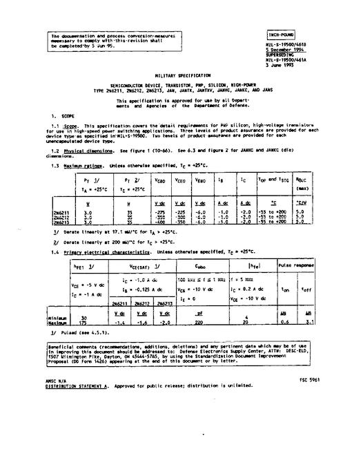 MIL MIL-S-19500/461B