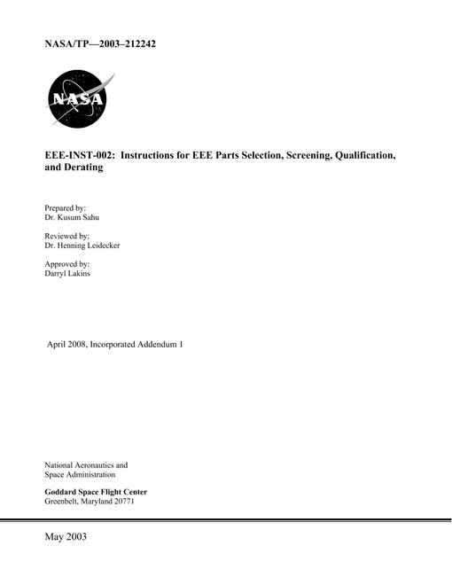 NASA GSFC-EEE-INST-002