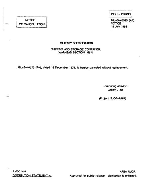 MIL MIL-S-48525 Notice 1 - Cancellation