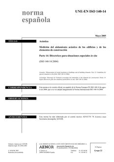 AENOR UNE-EN ISO 140-14