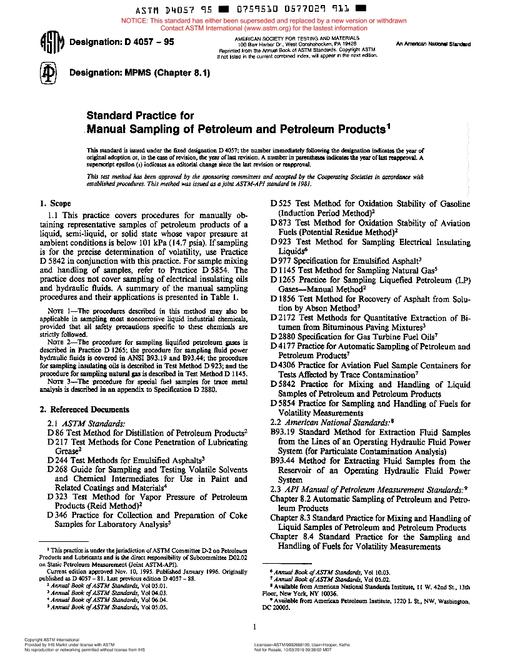 ASTM D4057-95