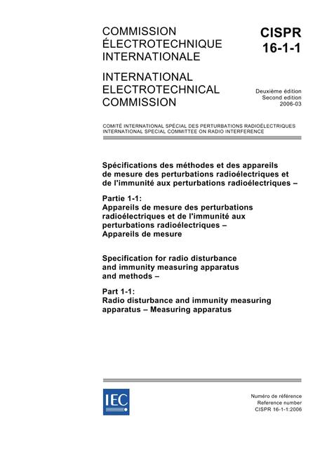 CISPR 16-1-1 Ed. 2.0 b:2006