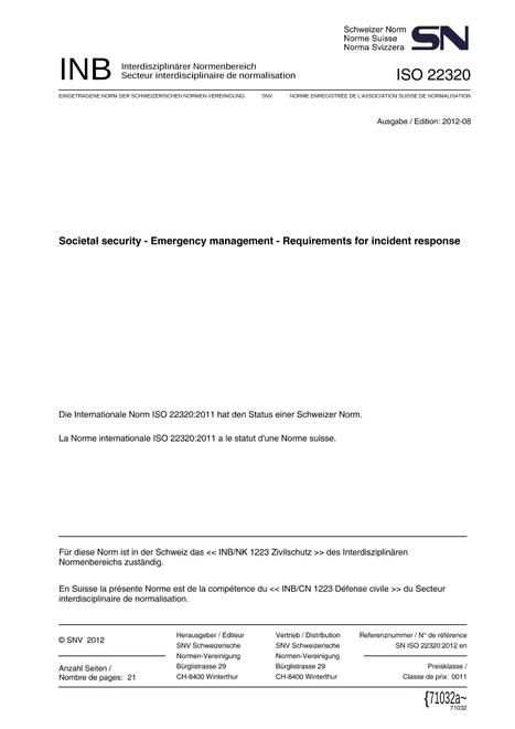 SNV SN ISO 22320