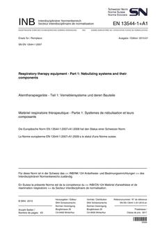 SNV SN EN 13544-1+A1