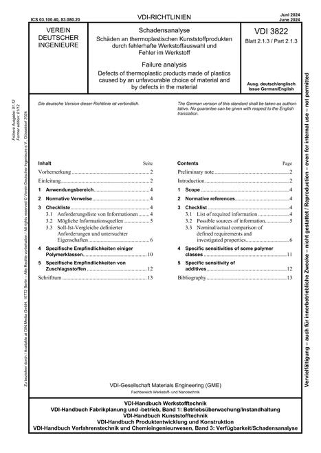 VDI VDI 3822 BLATT 2.1.3