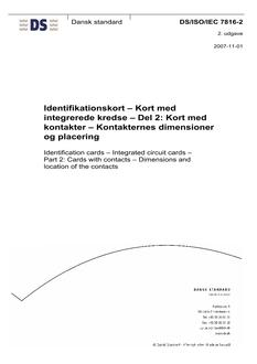 DANSK DS/ISO/IEC 7816-2