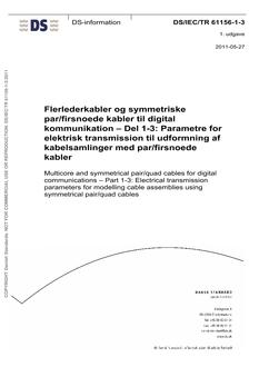 DANSK DS/IEC/TR 61156-1-3