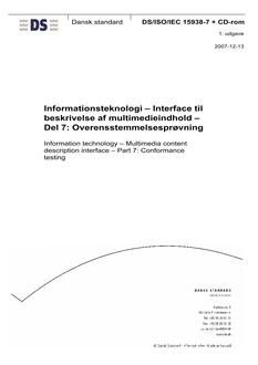 DANSK DS/ISO/IEC 15938-7 + CD-ROM