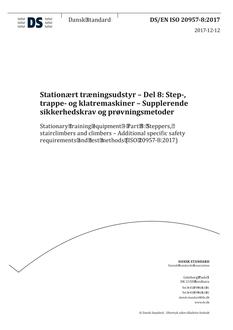 DANSK DS/EN ISO 20957-8