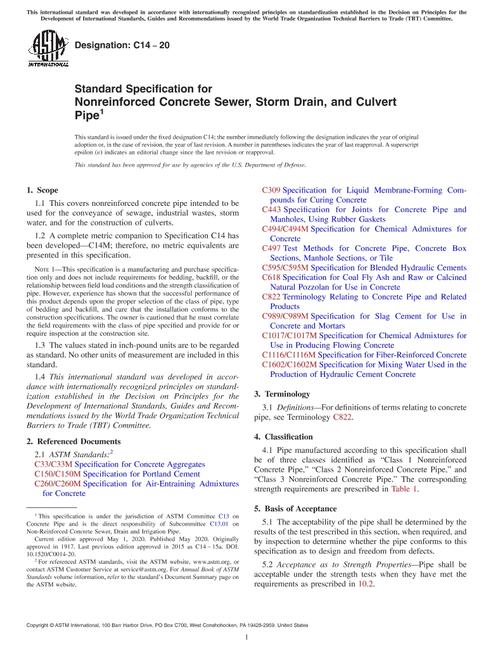 ASTM C14-20