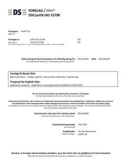 DANSK DSF/PREN ISO 15798