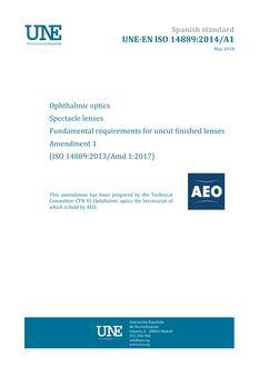 AENOR UNE-EN ISO 14889/A1