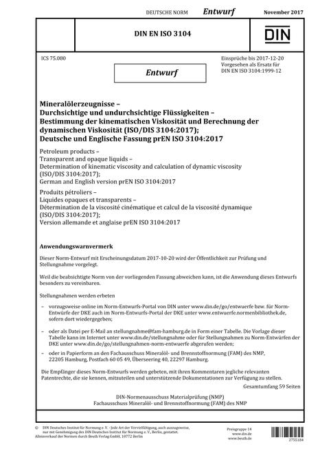 DIN EN ISO 3104 - DRAFT