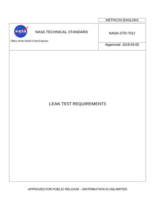NASA NASA-STD-7012
