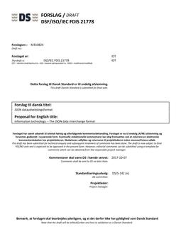DANSK DSF/ISO/IEC FDIS 21778