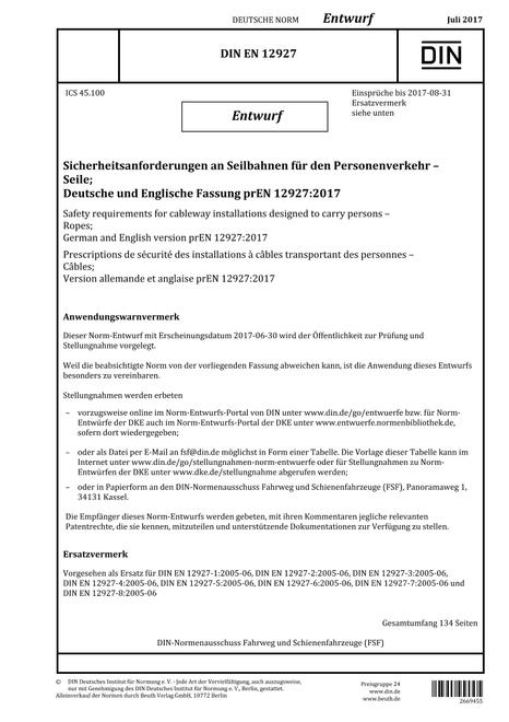 DIN EN 12927 - DRAFT
