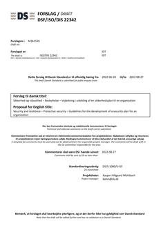 DANSK DSF/ISO/DIS 22342