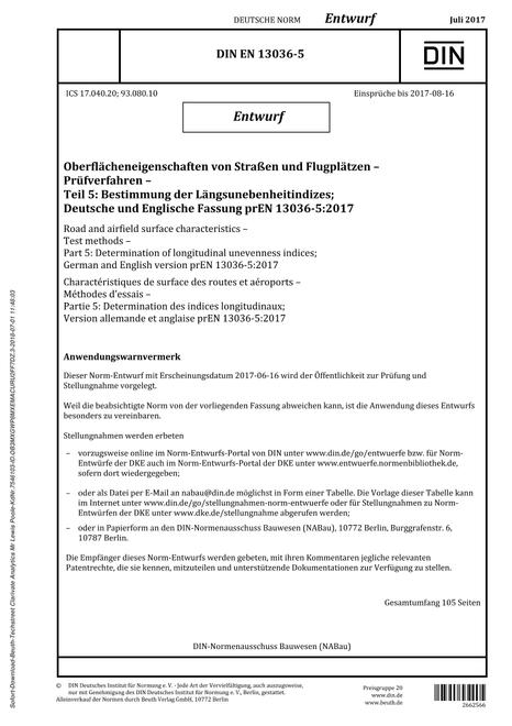 DIN EN 13036-5 - DRAFT