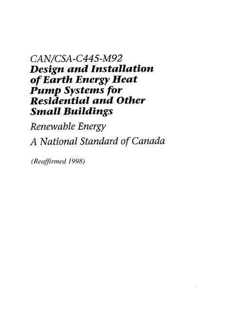 CAN/CSA C445-M92 (R1998)