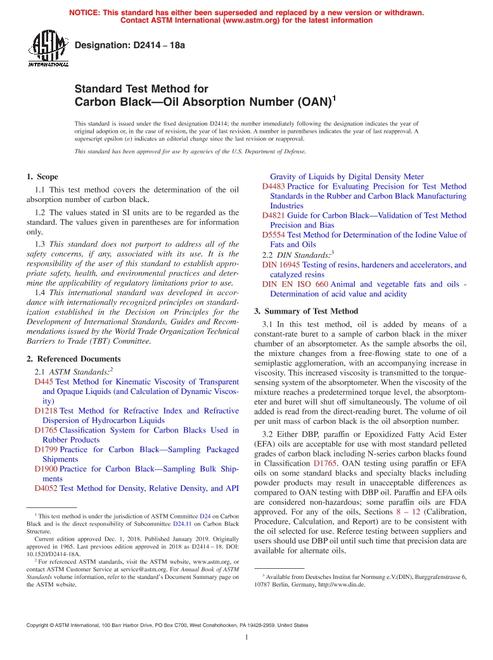 ASTM D2414-18a