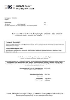 DANSK DSF/ISO/DTR 16153