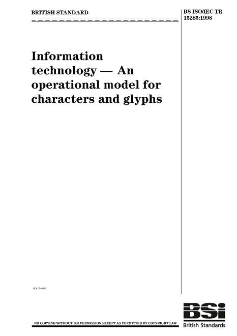 BS ISO/IEC TR 15285:1998