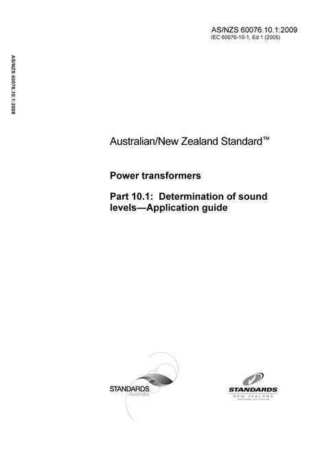AS/NZS 60076.10.1:2009