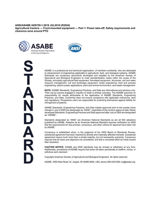 ASAE/ASABE AD8759-1:2018 (R2024)