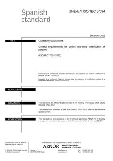 AENOR UNE-EN ISO/IEC 17024