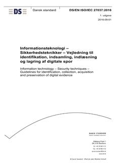 DANSK DS/EN ISO/IEC 27037