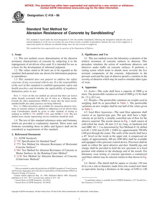 ASTM C418-98