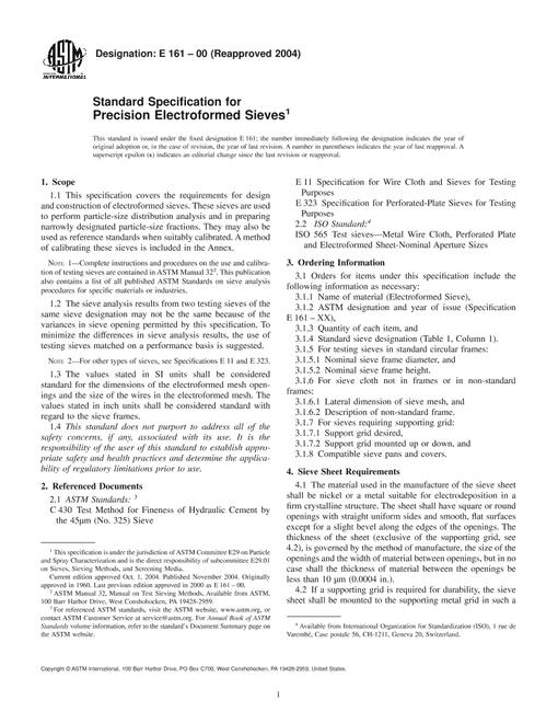ASTM E161-00(2004)