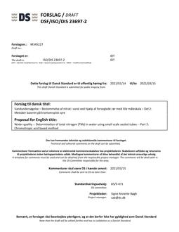 DANSK DSF/ISO/DIS 23697-2