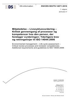 DANSK DS/CEN ISO/TS 14071