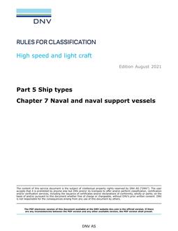 DNV DNV-RU-HSLC PART 5 CHAPTER 7