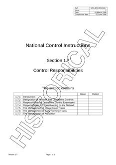 NR NR/L3/OCS/043/1.7 ISSUE 1