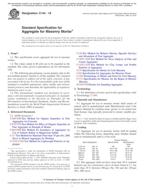 ASTM C144-18