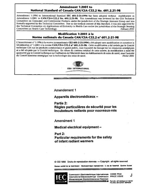 CAN/CSA C22.2 NO. 601.2.21A-98