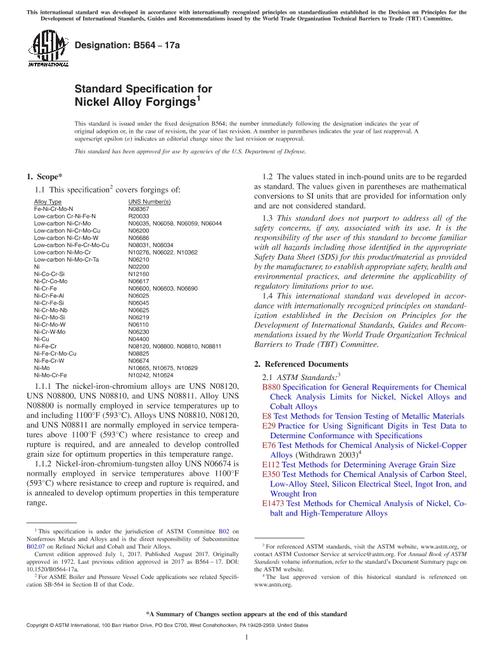 ASTM B564-17a