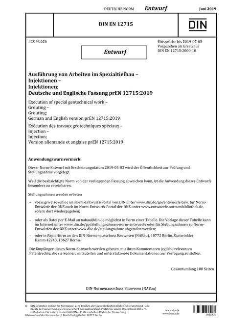 DIN EN 12715 - DRAFT