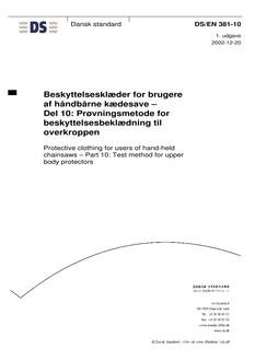DANSK DS/EN 381-10