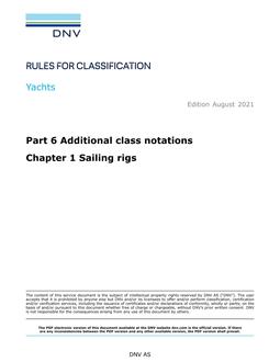 DNV DNV-RU-YACHT PART 6 CHAPTER 1