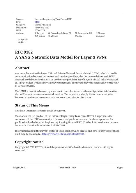 IETF RFC 9182