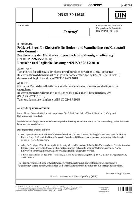 DIN EN ISO 22635 - DRAFT